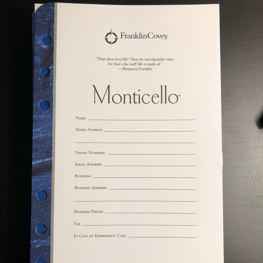 Franklin Covey Compact Monticello ‘20